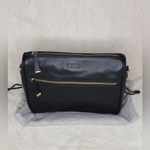 Kiko Black Leather Crossbody Bag